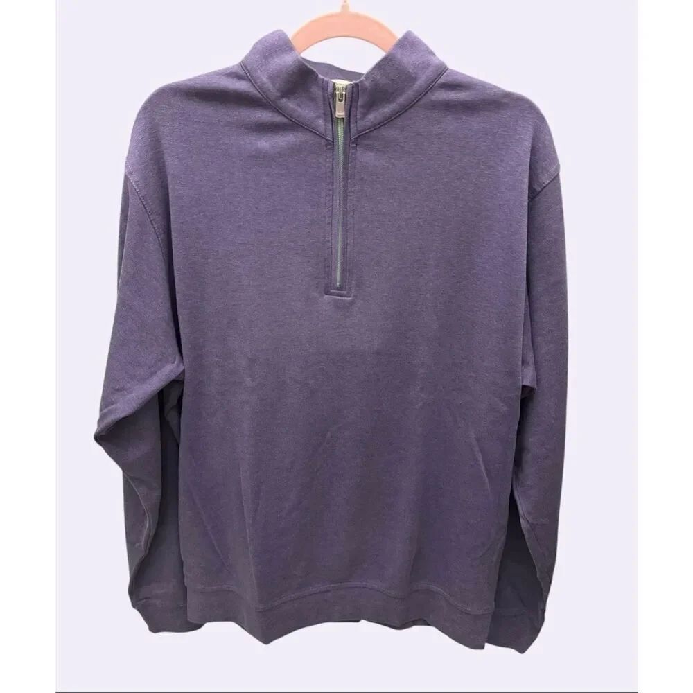 Peter Millar Men's Purple 100% Cotton Quarter Zip Pullover Sweater Medium MS17K4